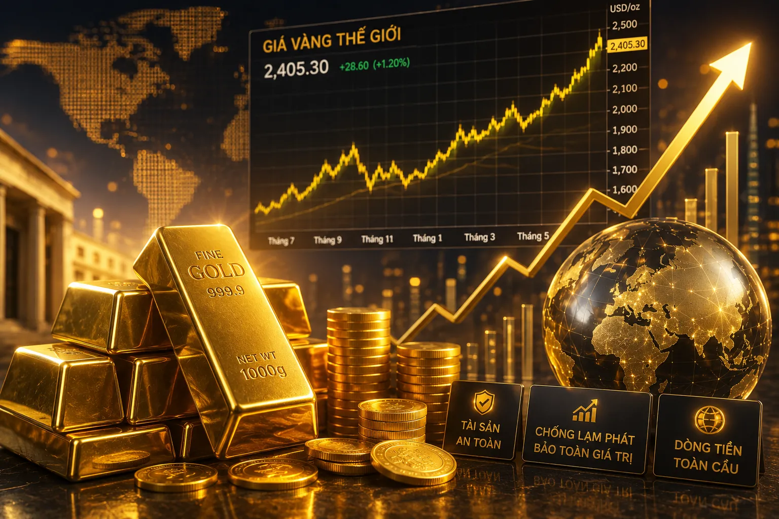 GIÁ DẦU TĂNG ĐANG ÂM THẦM TẠO ÁP LỰC LÊN GIÁ VÀNG TOÀN CẦU
